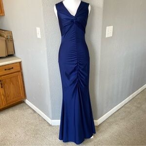 Sophisticated Navy Sleeveless Maxi Dress